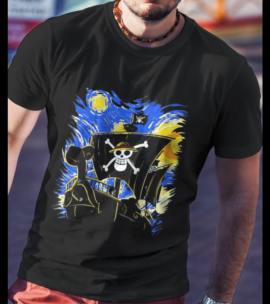 Starry Night One Piece Going Merry Anime T-Shirt