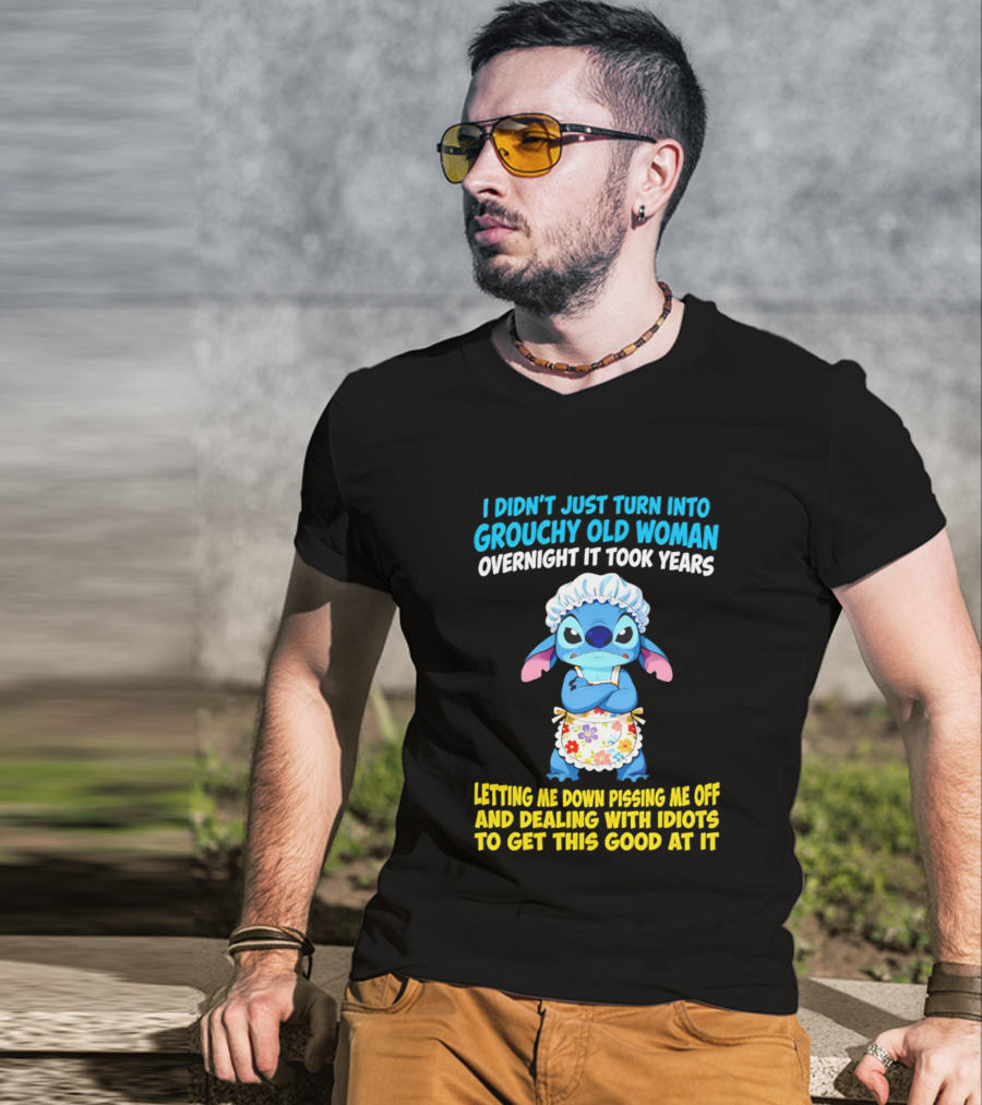 Stitch Housewife Grouchy Old Woman Letting Me Down Pissing Me Off Dealing With Idiots T-Shirt
