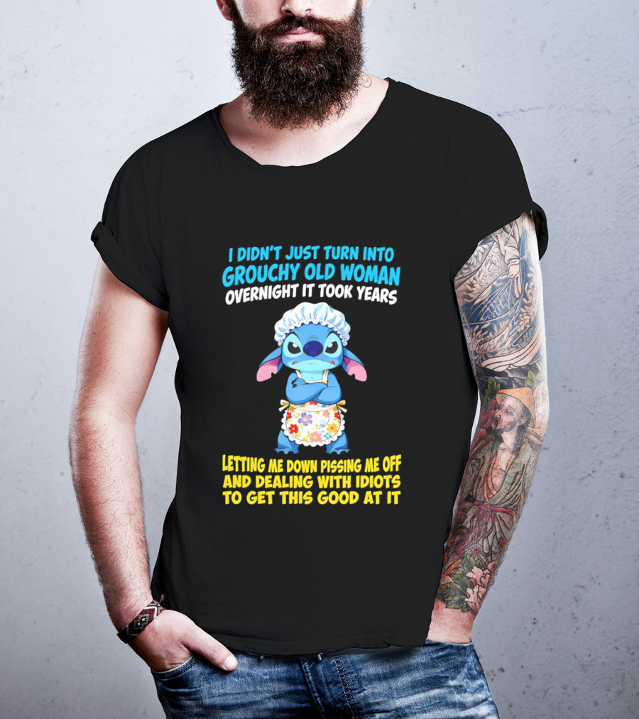 Stitch Housewife Grouchy Old Woman Letting Me Down Pissing Me Off Dealing With Idiots T-Shirt