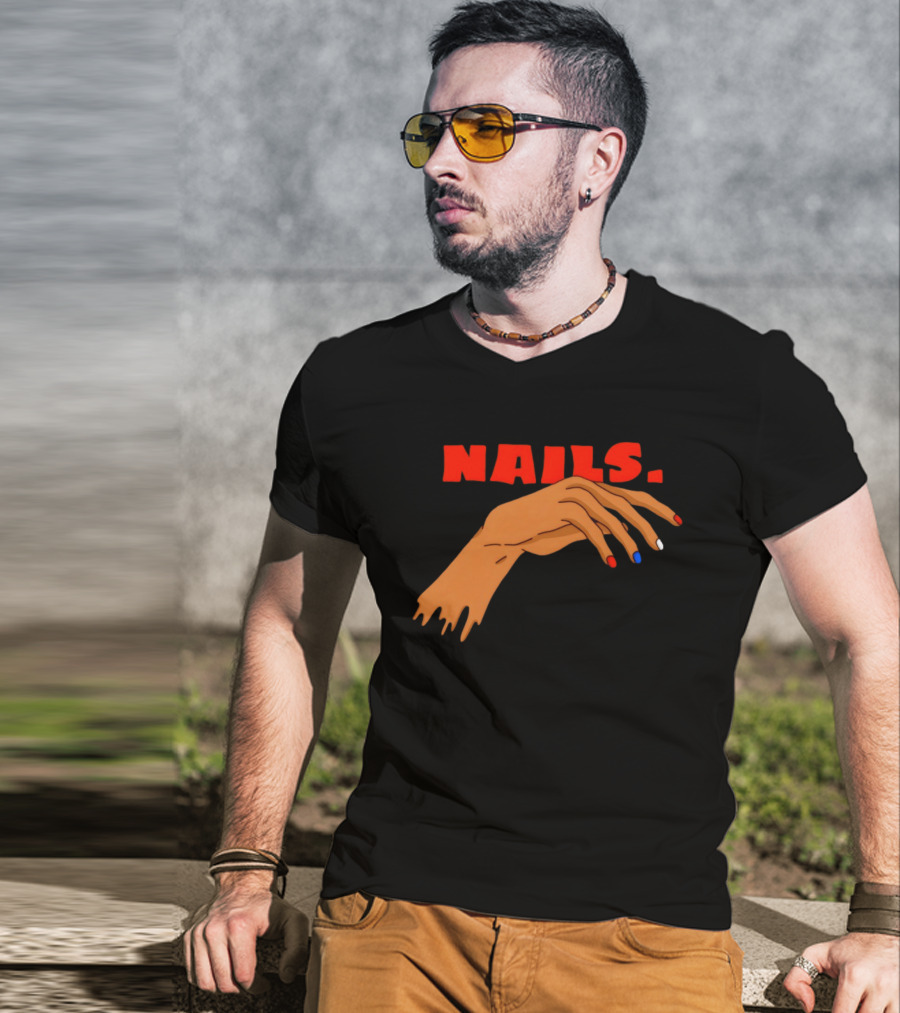 Nails Red Blue White OKC Thunder T-Shirt