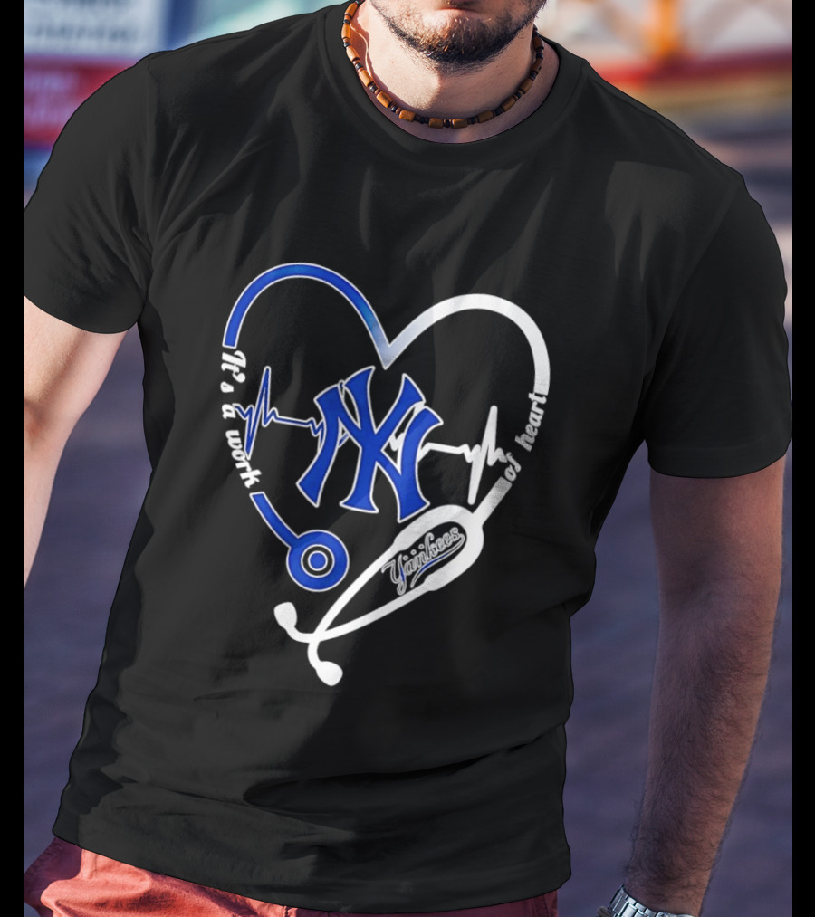 New York Yankees Heartbeat Stethoscope MLB Fan T-Shirt
