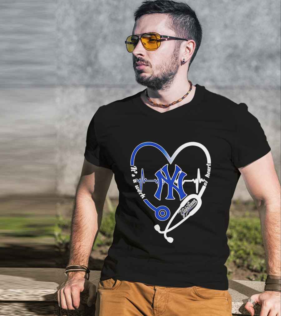 New York Yankees Heartbeat Stethoscope MLB Fan T-Shirt