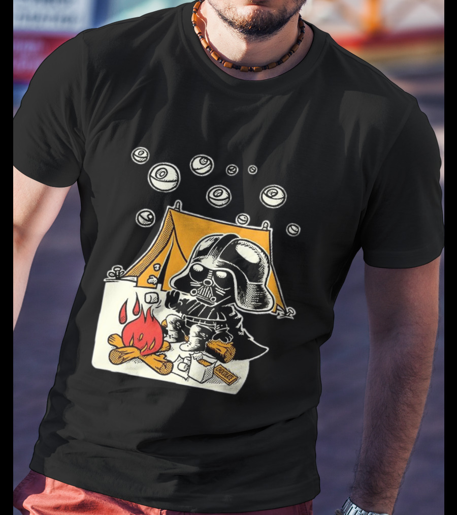 Under Death Stars Darth Vader Star Wars Camping Marshmallows Chocolate T-Shirt