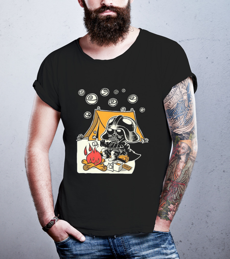 Under Death Stars Darth Vader Star Wars Camping Marshmallows Chocolate T-Shirt