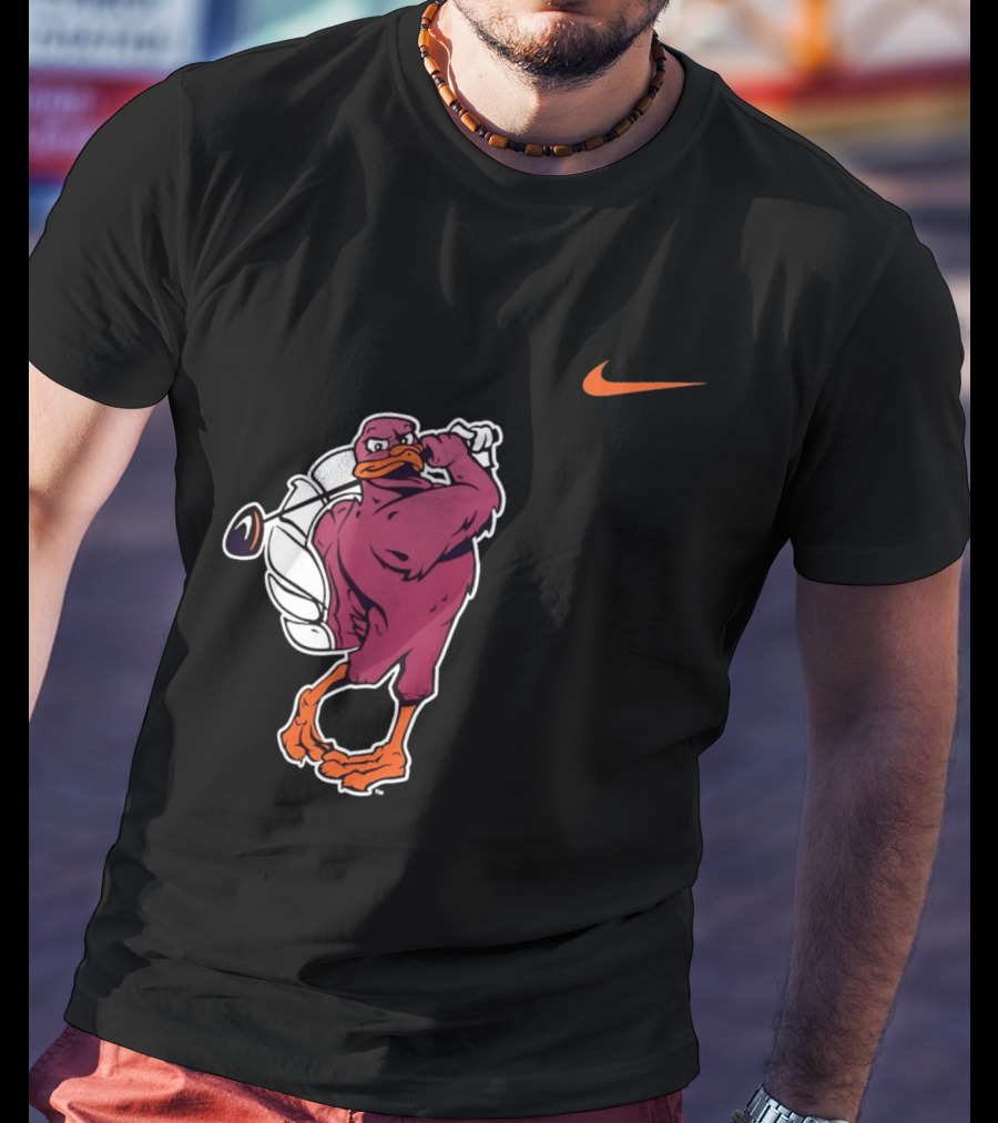 Virginia Tech Hokies Golfing Nike Swoosh Bird T-Shirt