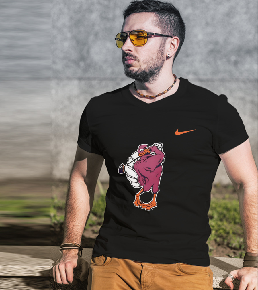 Virginia Tech Hokies Golfing Nike Swoosh Bird T-Shirt