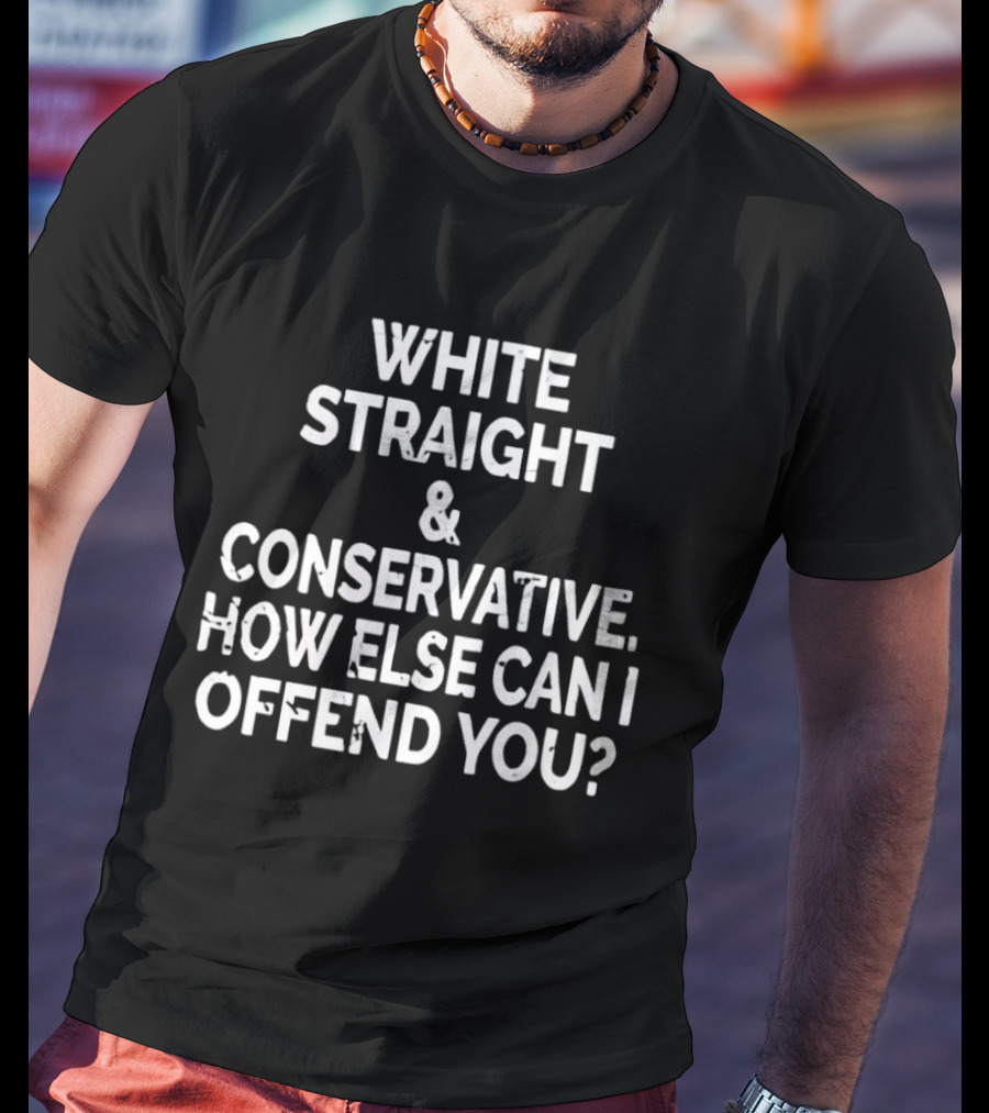 White Straight Conservative How Else Can I Offend You T-Shirt