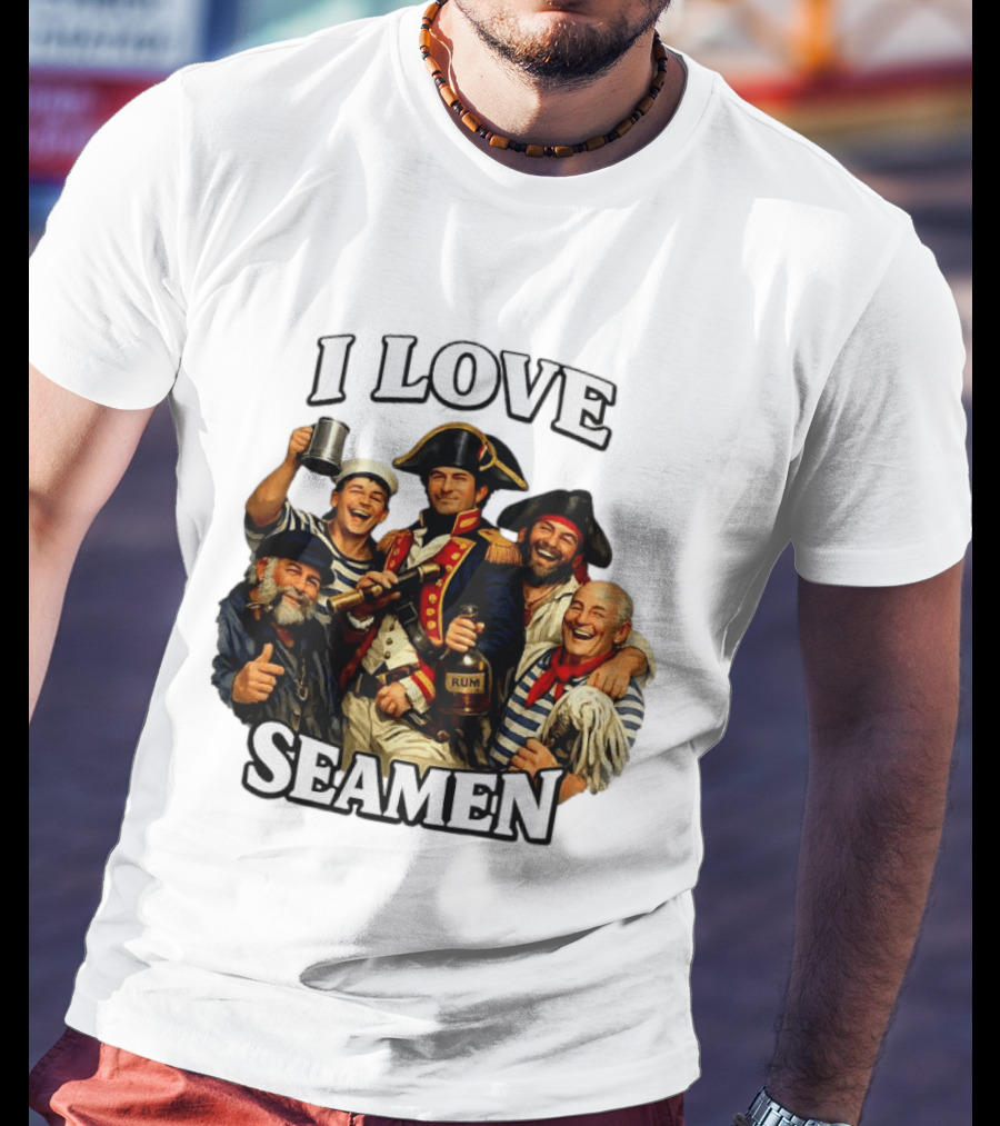 I Love Seamen Pirate Rum Crew Celebrating Together T-Shirt