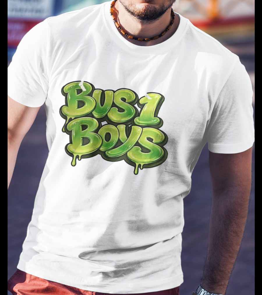 Bus 1 Boys Dripping Green Graffiti T-Shirt