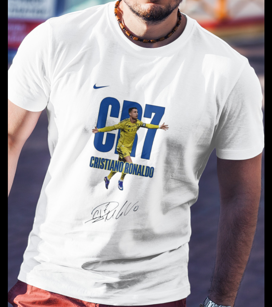 CR7 Cristiano Ronaldo KAF Yellow Jersey Soccer Star Celebration T-Shirt