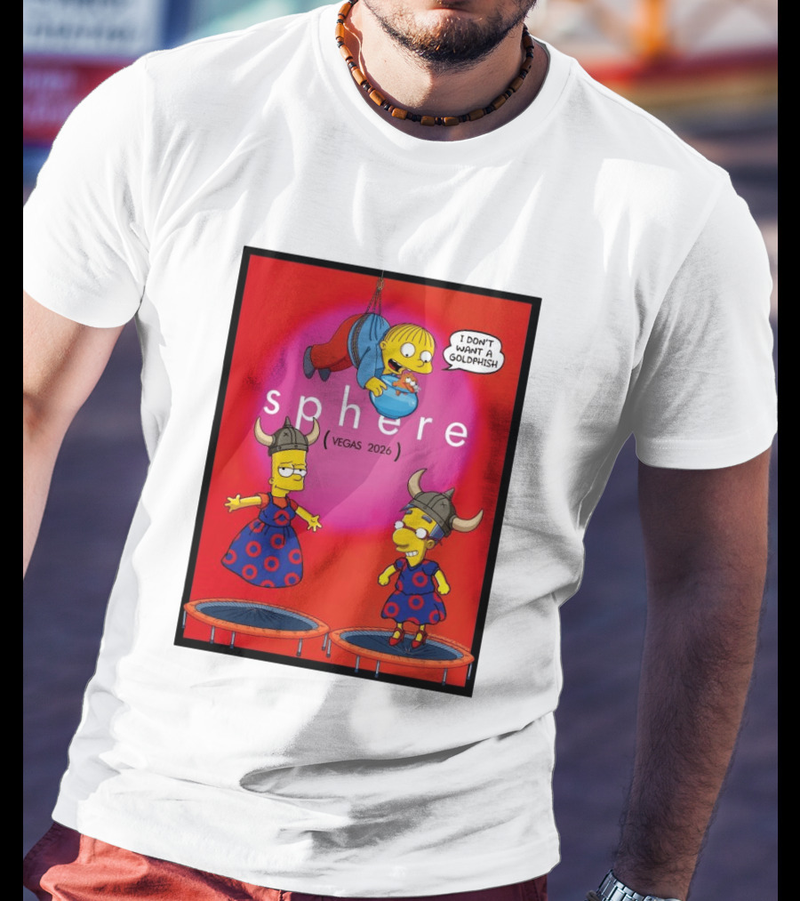 Phish X Simpsons Sphere Vegas 2026 Tour Goldfish Boogie New Springfield T-Shirt