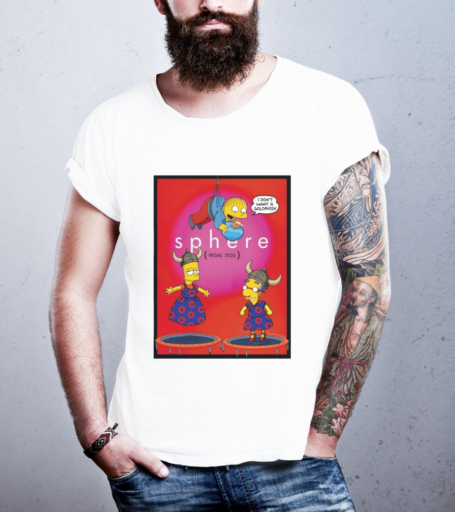 Phish X Simpsons Sphere Vegas 2026 Tour Goldfish Boogie New Springfield T-Shirt