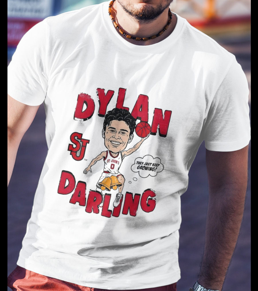 Dylan Darling St J Basketball Keep Growing Player Sketch T-Shirt