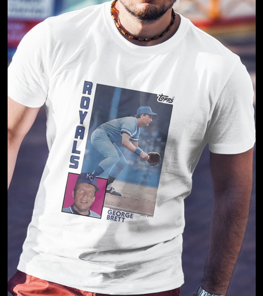Kansas City Royals George Brett Topps 1984 Baseball Card T-Shirt