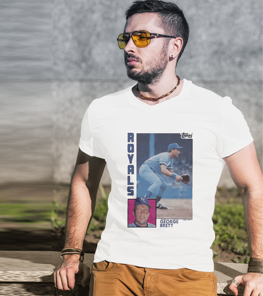 Kansas City Royals George Brett Topps 1984 Baseball Card T-Shirt