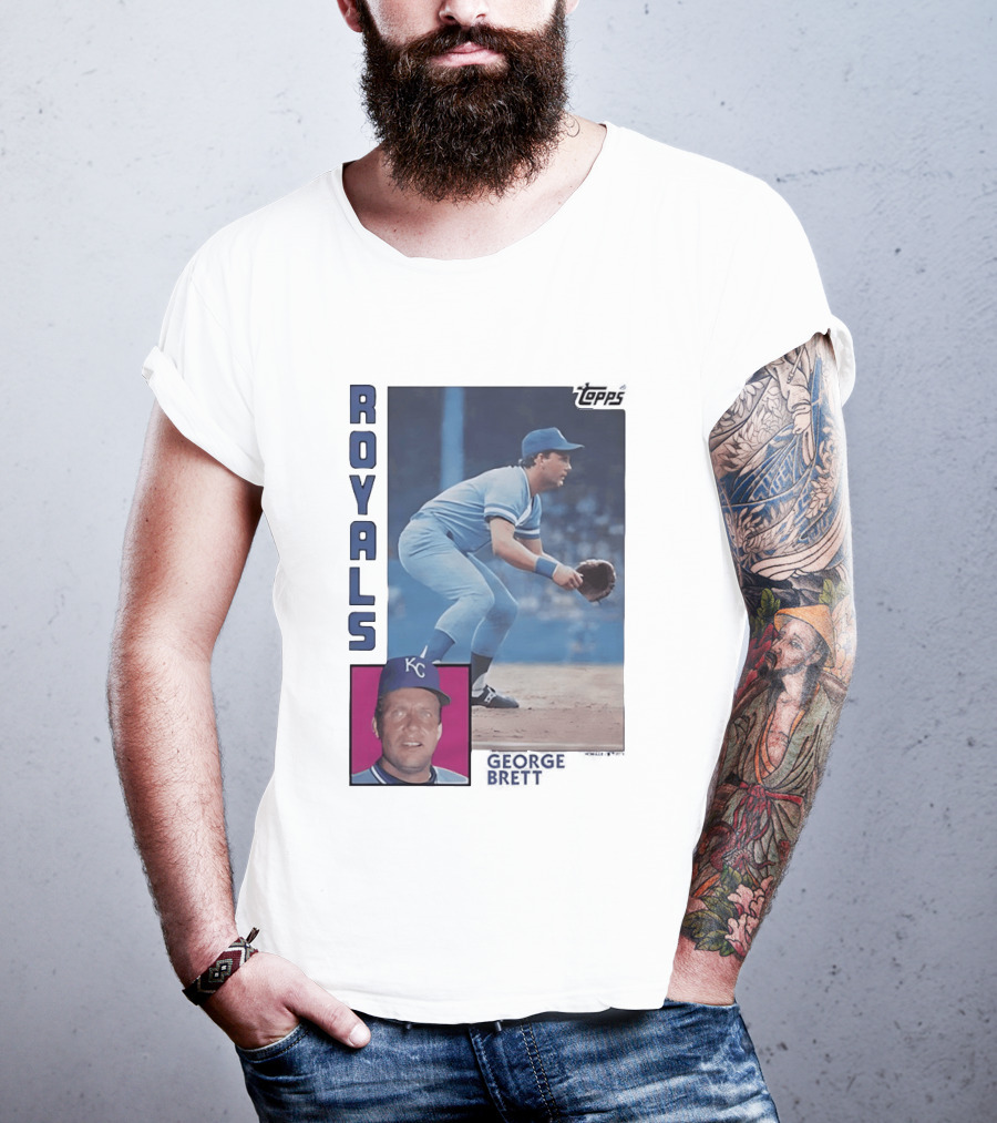 Kansas City Royals George Brett Topps 1984 Baseball Card T-Shirt