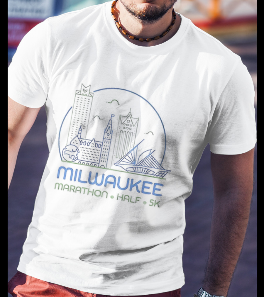 Milwaukee Marathon Half 5K Skyline Race Event T-Shirt