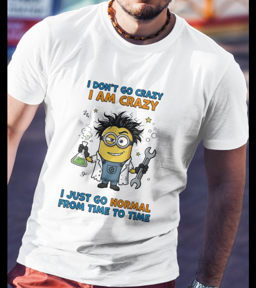I Don't Go Crazy I Am Crazy Minion I Just Go Normal From Time To Time T-Shirt