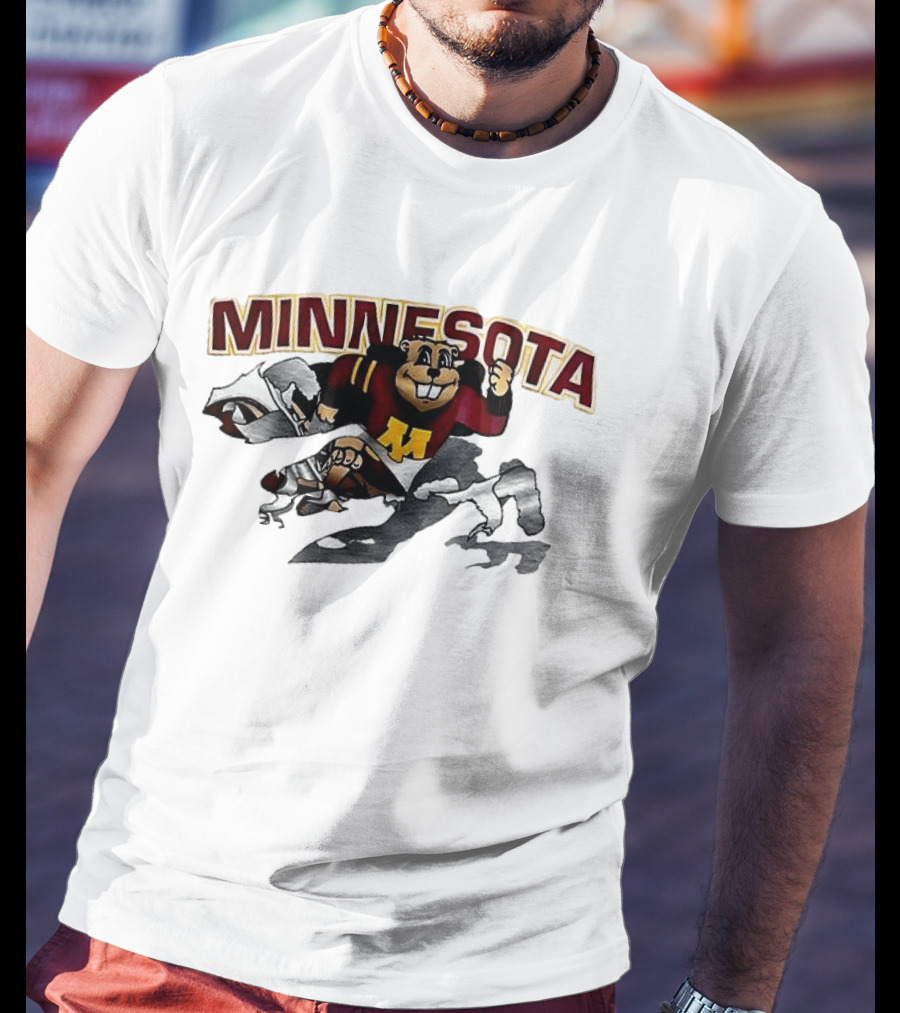 Minnesota Golden Gophers Mascot Bursting Through T-Shirt