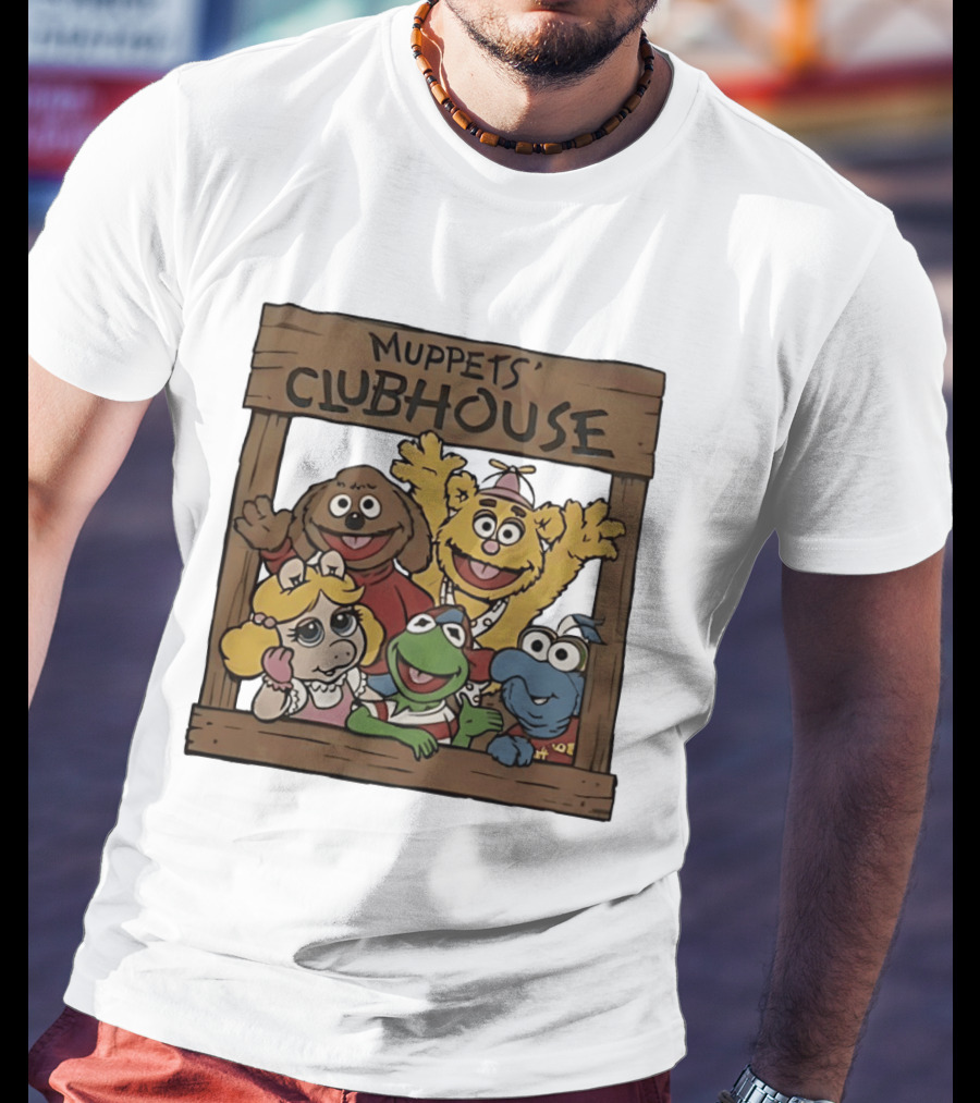 Muppets Clubhouse Characters Kermit Fozzie Gonzo Miss Piggy Rowlf T-Shirt