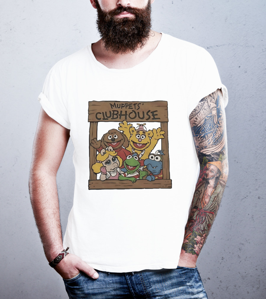 Muppets Clubhouse Characters Kermit Fozzie Gonzo Miss Piggy Rowlf T-Shirt