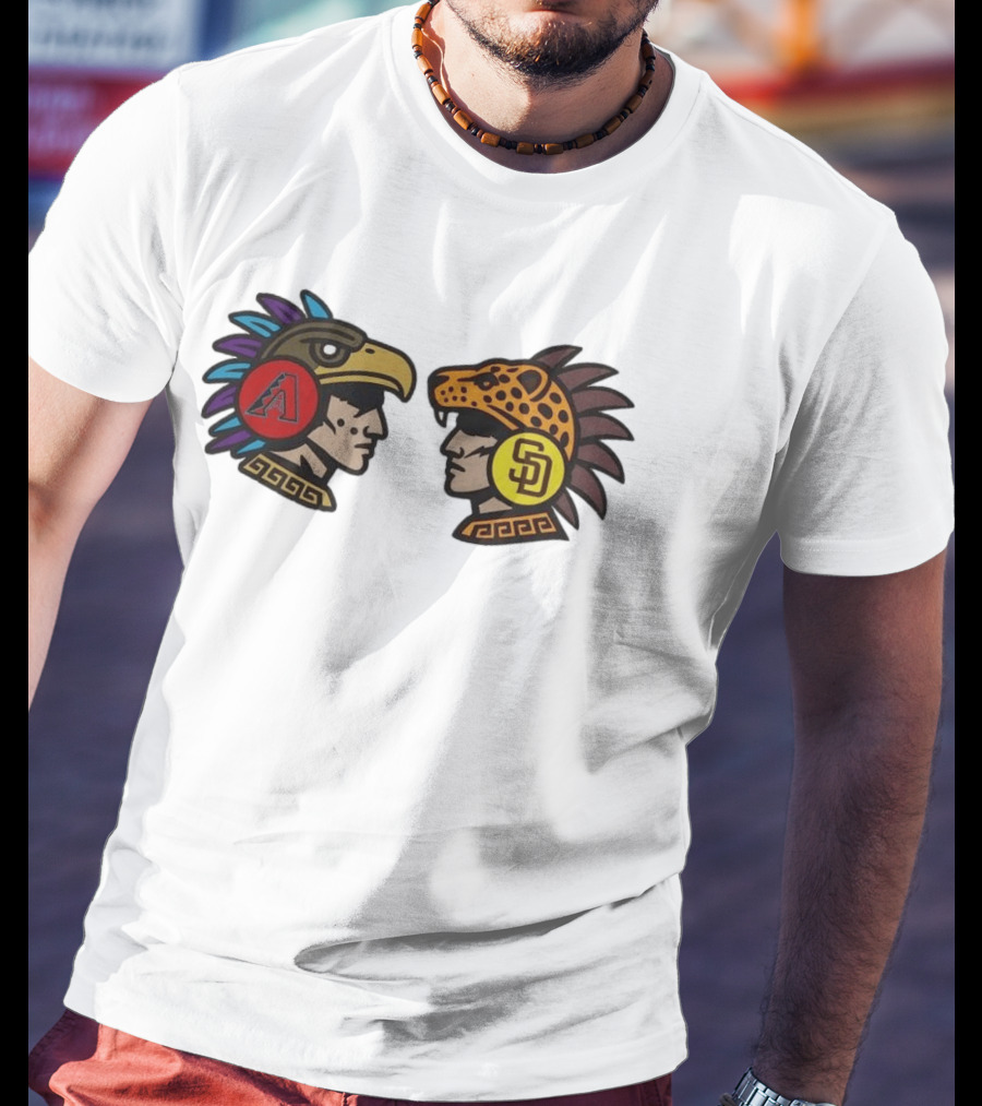 2026 MLB World Tour Mexico City Series Diamondbacks Vs Padres Aztec Style Logos T-Shirt
