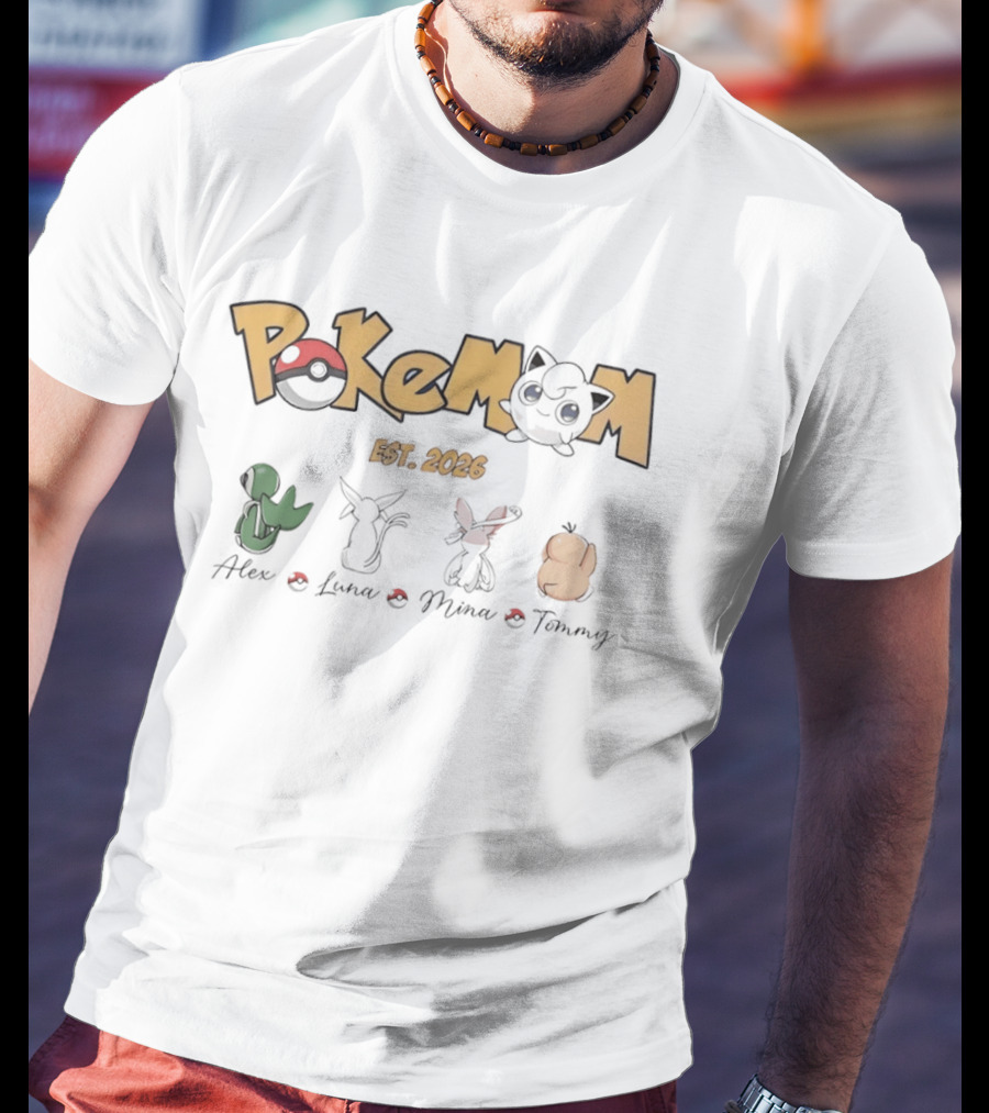 Pokémon PokeMom Est 2026 Alex Luna Mina Tommy T-Shirt