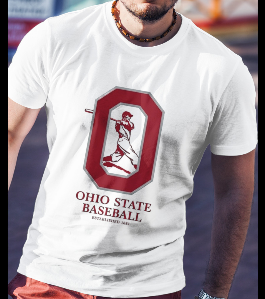 Ohio State Baseball Established 1881 Buckeyes Iconic "O" And Batter T-Shirt