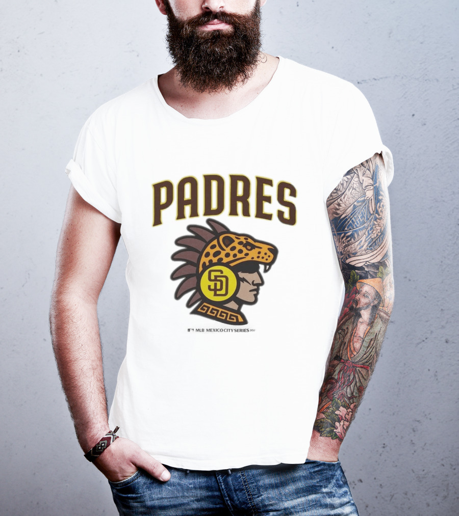San Diego Padres MLB Mexico City Series 2026 Aztec Jaguar Warrior T-Shirt