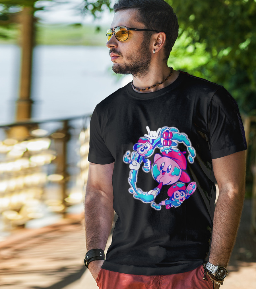 Paintbrush Pals Kirby Gooey Adeleine Art Adventure T-Shirt