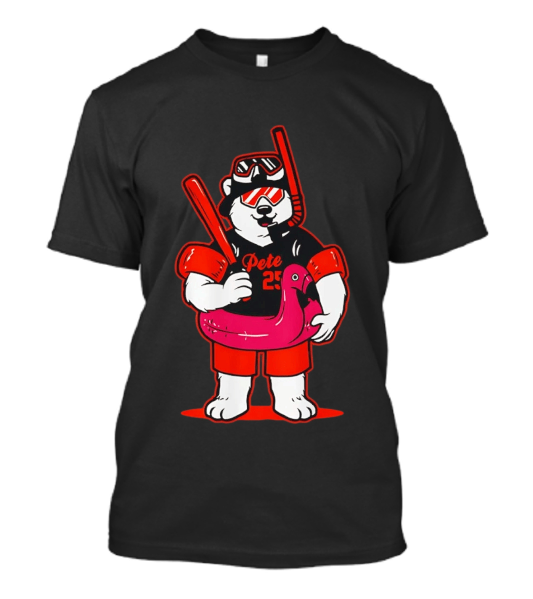 Pete Alonso 25 Polar Bear Flamingo Float New York Mets Cartoon T-Shirt