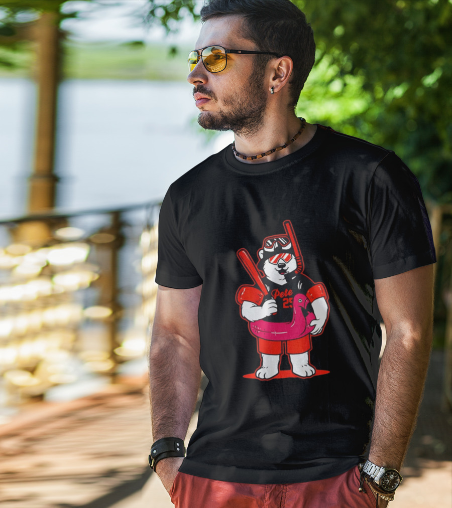 Pete Alonso 25 Polar Bear Flamingo Float New York Mets Cartoon T-Shirt