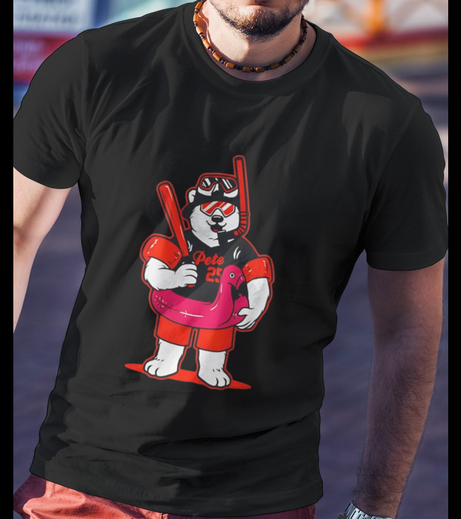 Pete Alonso 25 Polar Bear Flamingo Float New York Mets Cartoon T-Shirt