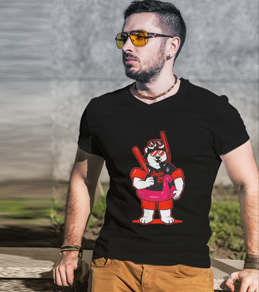 Pete Alonso 25 Polar Bear Flamingo Float New York Mets Cartoon T-Shirt