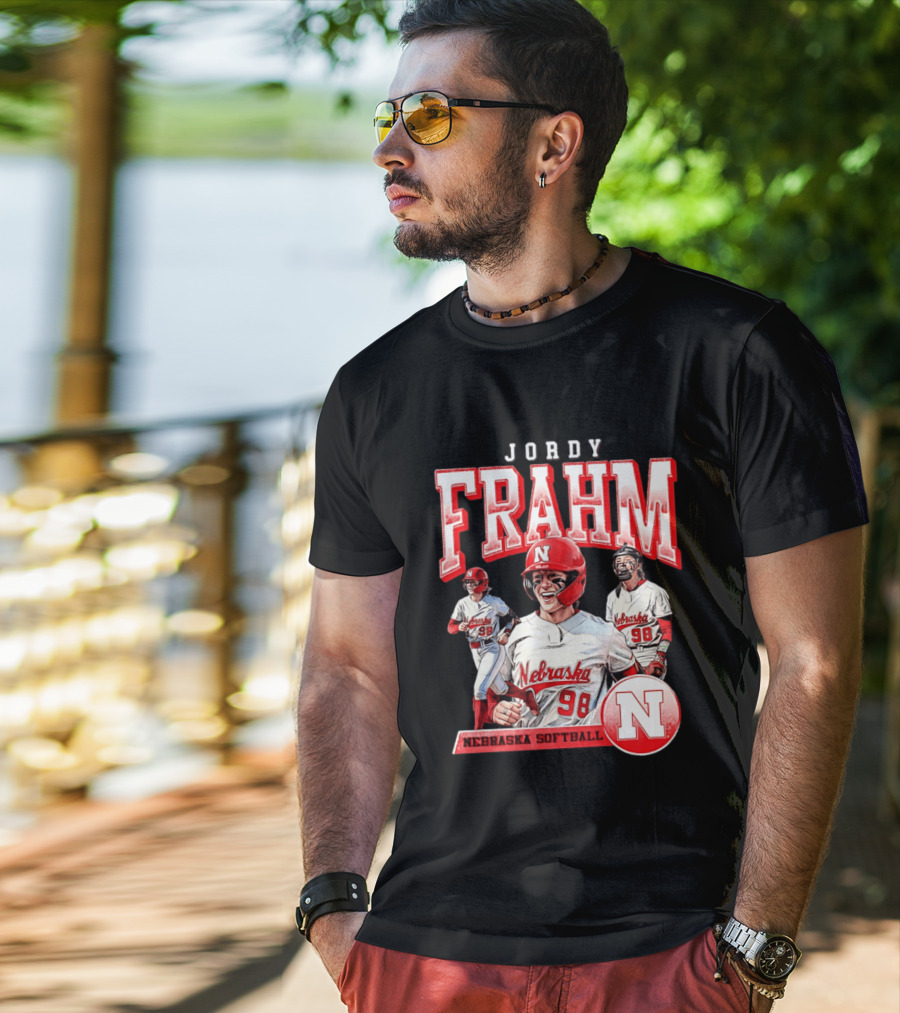 Jordy Frahm Nebraska Softball 98 Player Vintage 90s T-Shirt