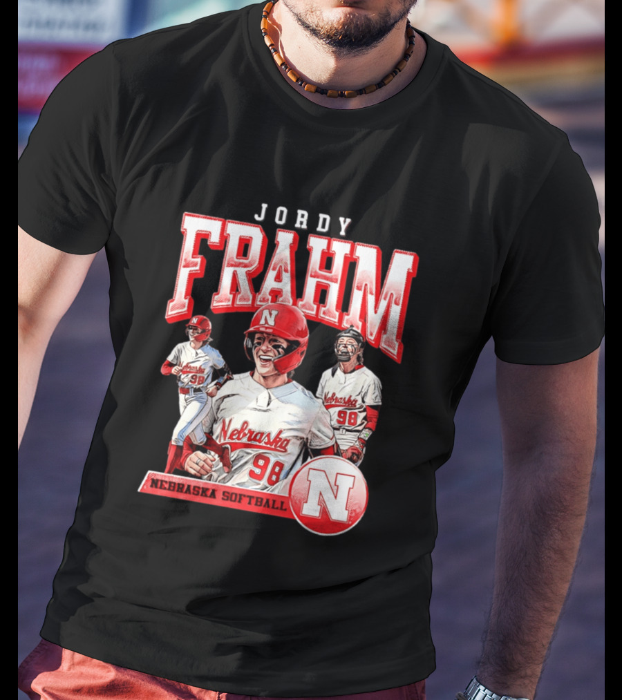 Jordy Frahm Nebraska Softball 98 Player Vintage 90s T-Shirt