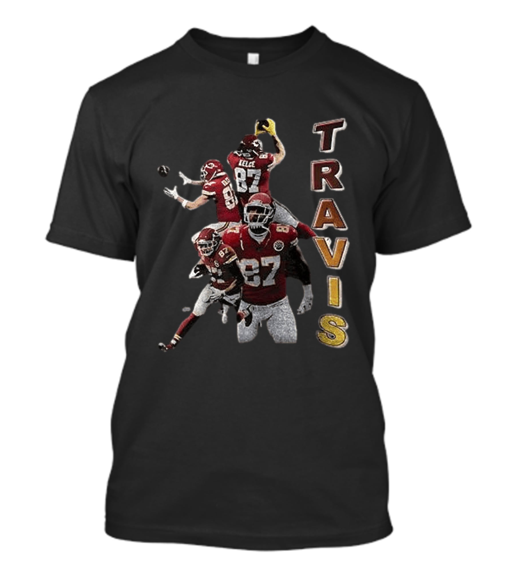 Kansas City Chiefs Travis Kelce Football Number 87 Gaming Action T-Shirt
