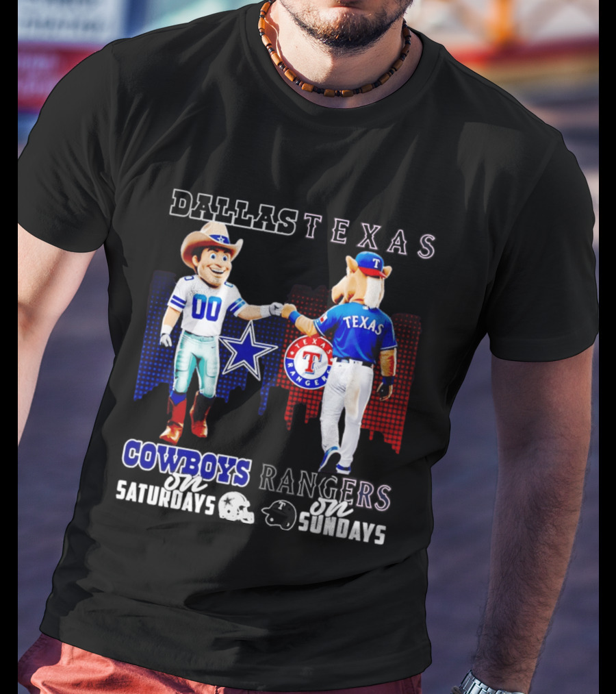Dallas Texas Cowboys Rangers Skyline Texas Rangers T-Shirt