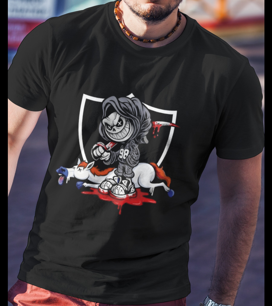 Maxx Crosby Raiders Skeleton Defeats Donkey NFL Rivalry T-Shirt