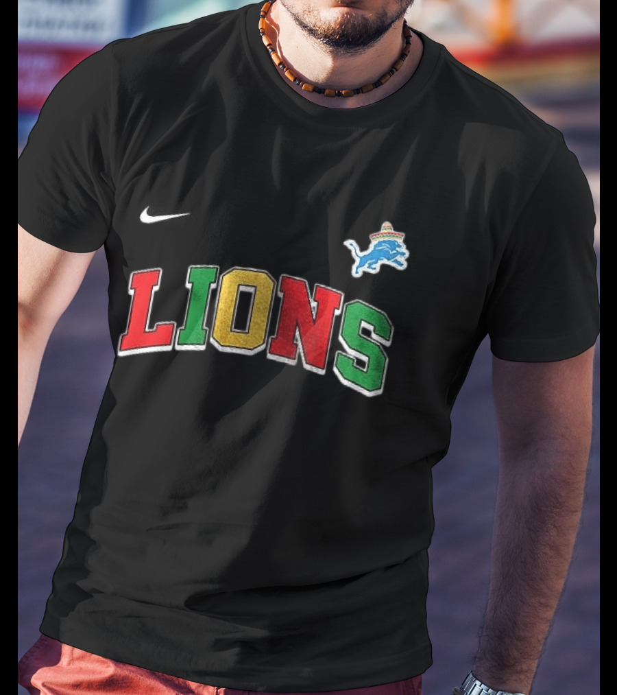 Detroit Lions Cinco De Drinko Bitchachos Sombrero Skeleton T-Shirt