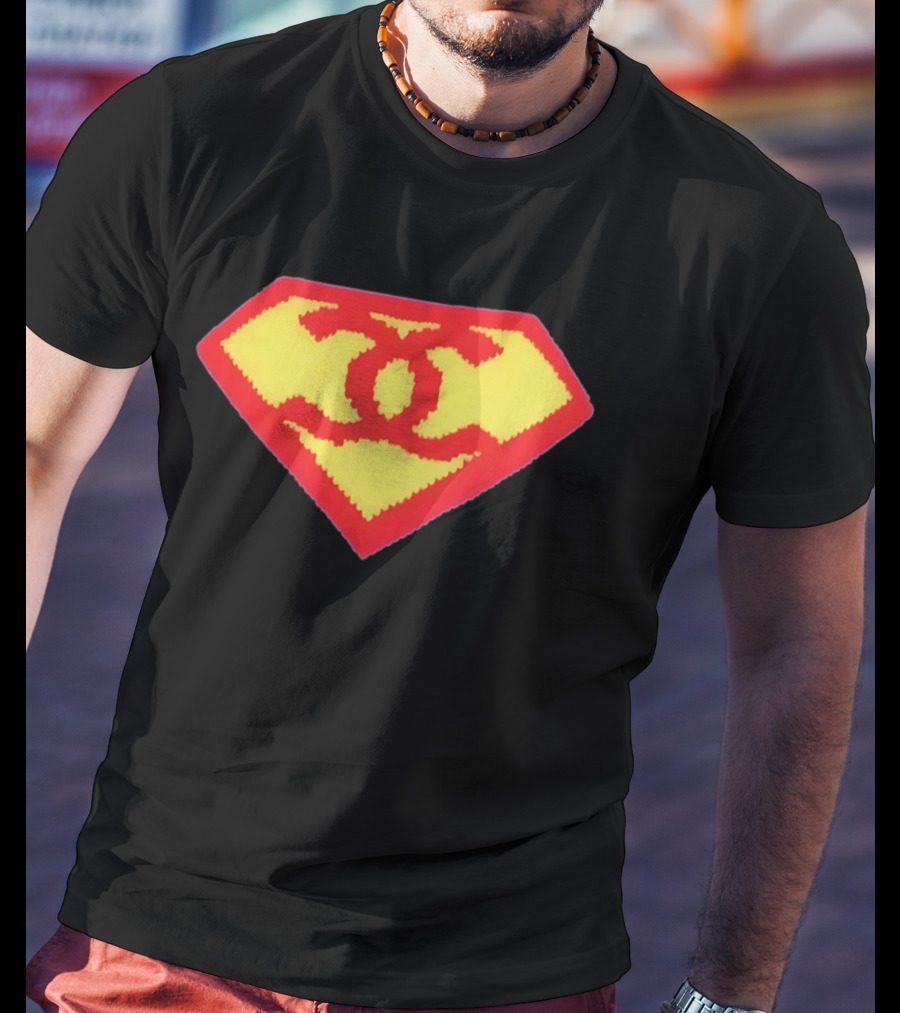 Milly Alcock Superman Yellow Red Crochet T-Shirt
