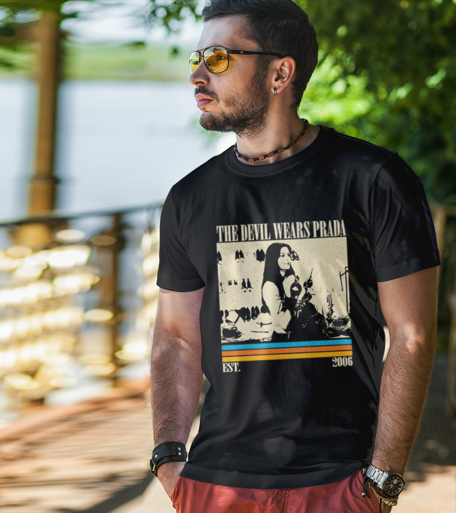 The Devil Wears Prada EST 2006 Vintage Style Retro Stripes T-Shirt