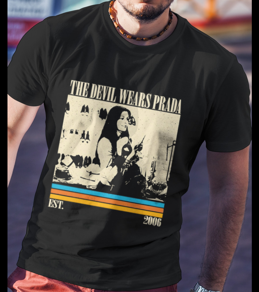 The Devil Wears Prada EST 2006 Vintage Style Retro Stripes T-Shirt