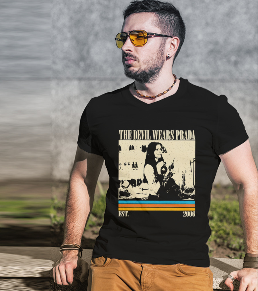 The Devil Wears Prada EST 2006 Vintage Style Retro Stripes T-Shirt