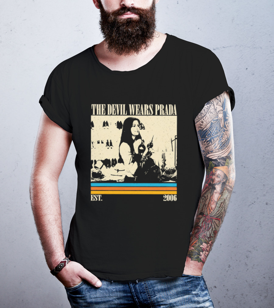 The Devil Wears Prada EST 2006 Vintage Style Retro Stripes T-Shirt