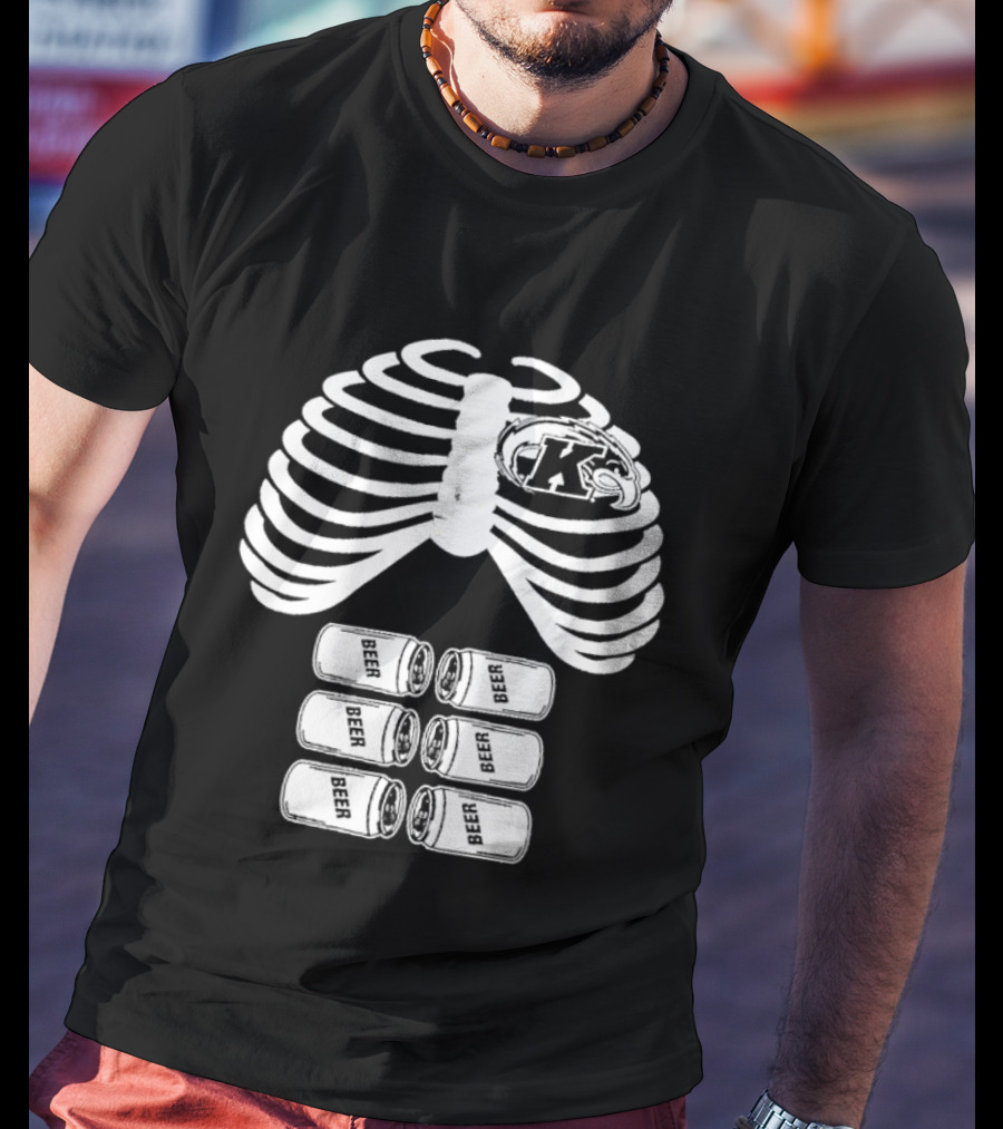 Kent State Senior Bar Crawl 2015 Skeleton Ribs Theme With K T-Shirt
