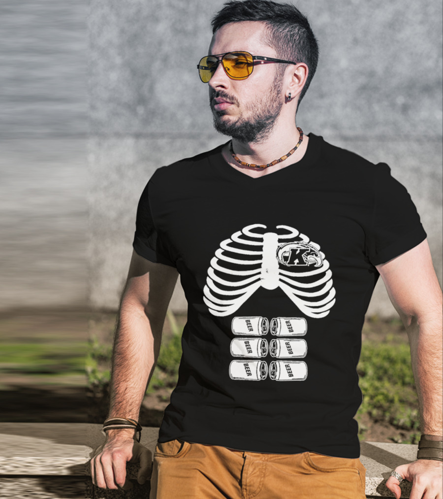Kent State Senior Bar Crawl 2015 Skeleton Ribs Theme With K T-Shirt