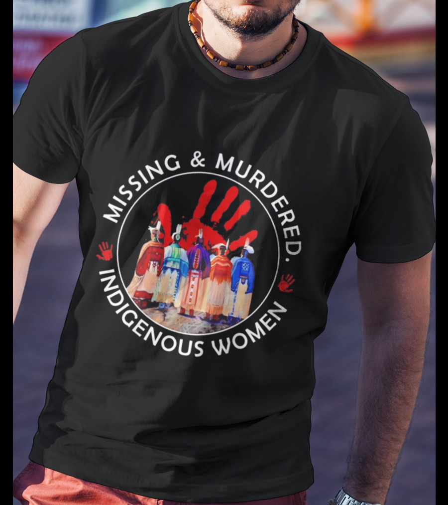 Missing And Murdered Indigenous Women Red Handprint Symbol MMIW Awareness T-Shirt
