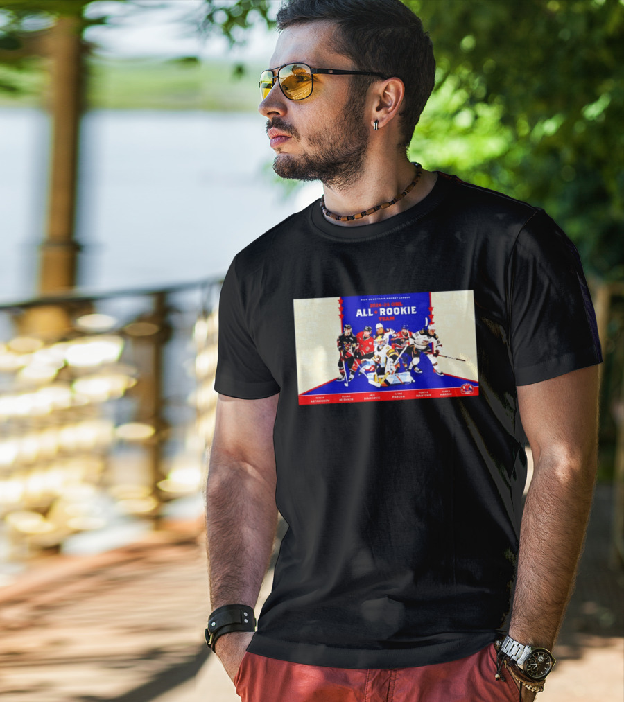 2024 25 OHL All Rookie Team Ontario Hockey League Nikita Artamonov Elijah Mishkin Jack Ivankovic Zayne Parekh Porter Martone James Hardie T-Shirt