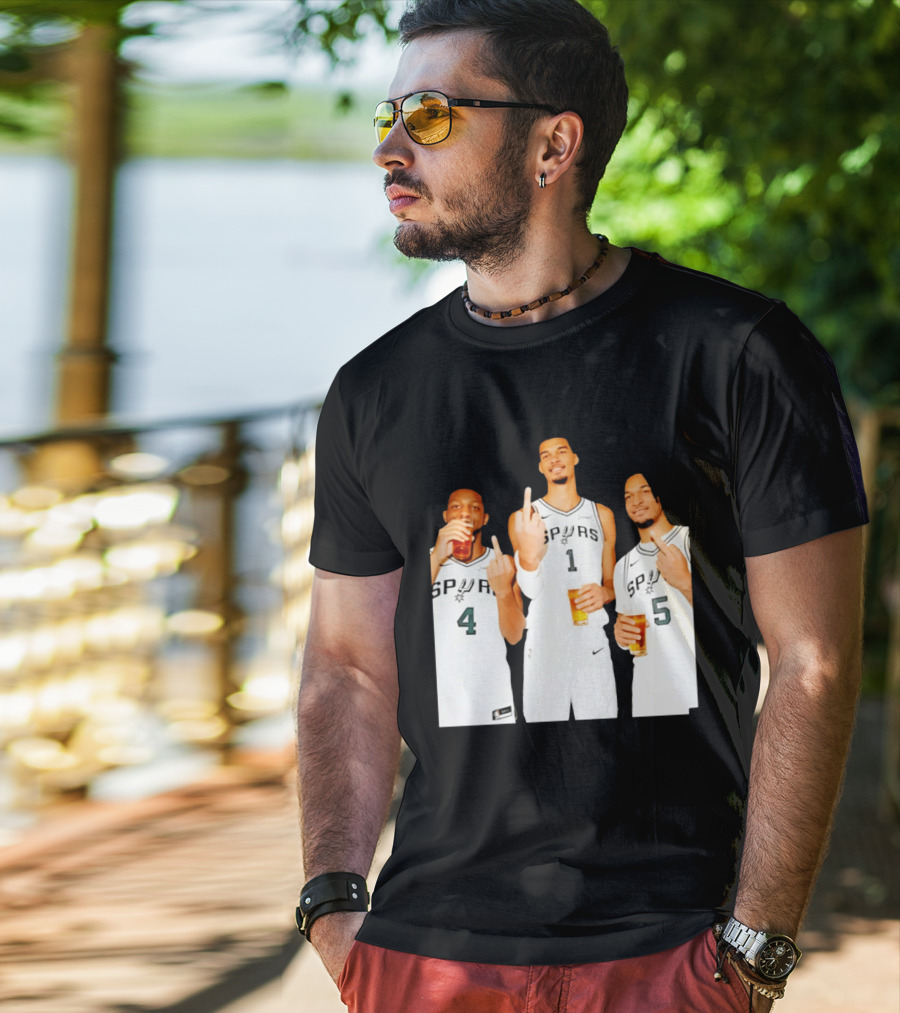 San Antonio Spurs Trinity Beers And Middle Finger Gesture T-Shirt